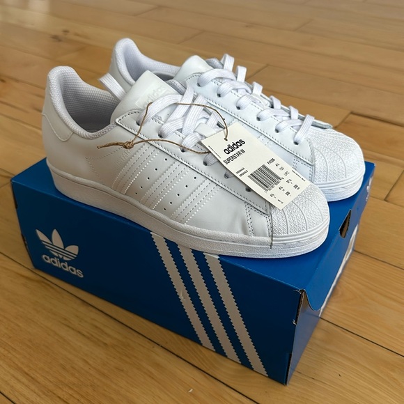 Adidas Superstar, white, US4.5M/6W - Picture 1 of 9